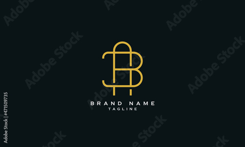 AB, BA, Abstract initial monogram letter alphabet logo design