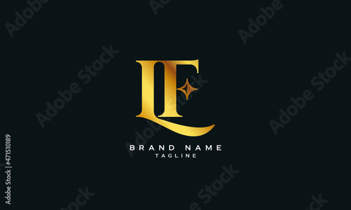 LF, FL, Abstract initial monogram letter alphabet logo design