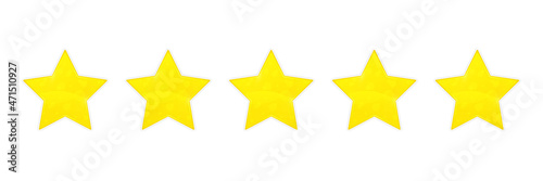 Yellow shining star. Rating. Vector illustration with a falling shadow on the background.