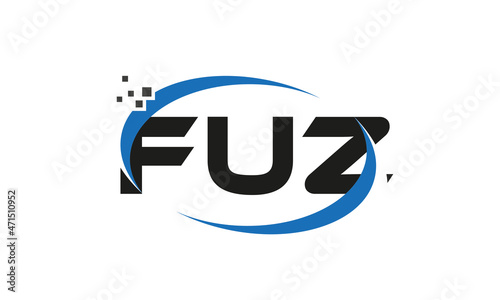dots or points letter FUZ technology logo designs concept vector Template Element	