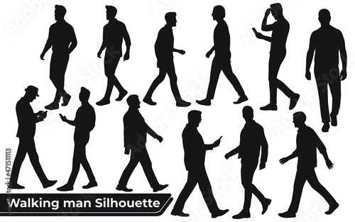 Collection of Walking Man silhouettes in different poses