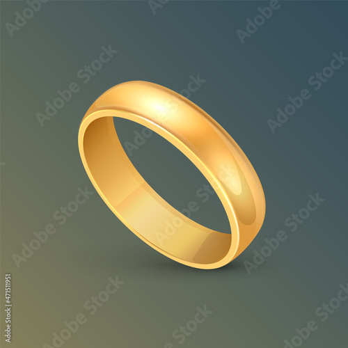Gold ring vector wedding metal icon. Golden ring isolated fiancee one single jewelry icon