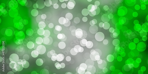 Light Green vector template with circles.