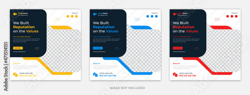 Business Social media post template, professional corporate Instagram post premium vector