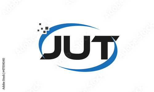 dots or points letter JUT technology logo designs concept vector Template Element	
