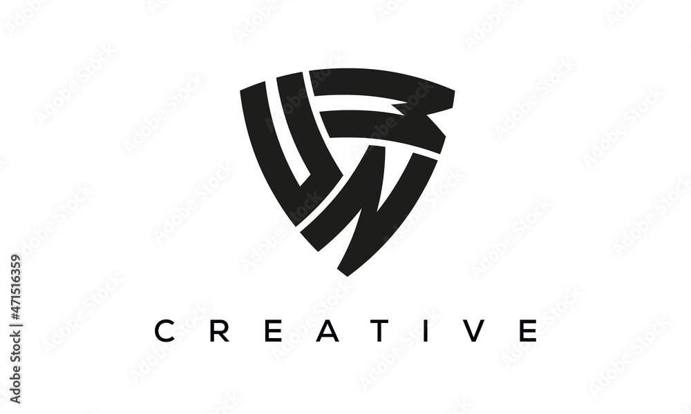 UNW letters logo, security Shield logo vector UNW letters logo, security Shield logo vector