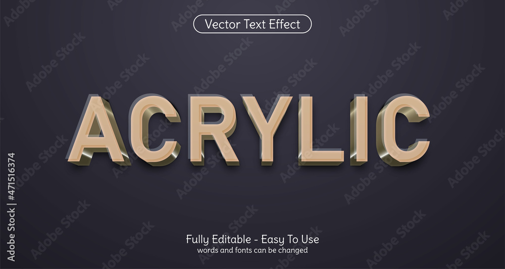 Obraz premium Creative 3d text Acrylic editable style effect template