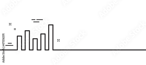 Column chart line icon. Financial graph sign. Stock exchange symbol. Business investment. Minimal line illustration background. Column chart line icon pattern banner. Vector