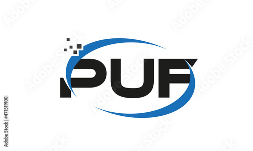 dots or points letter PUF technology logo designs concept vector Template Element	