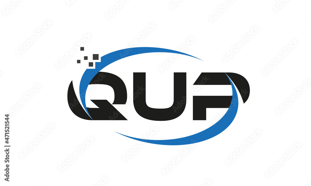dots or points letter QUP technology logo designs concept vector Template Element	