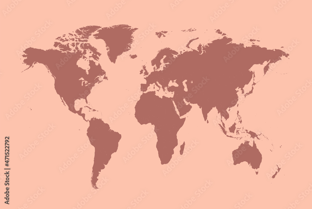 infographic world map coral flat design