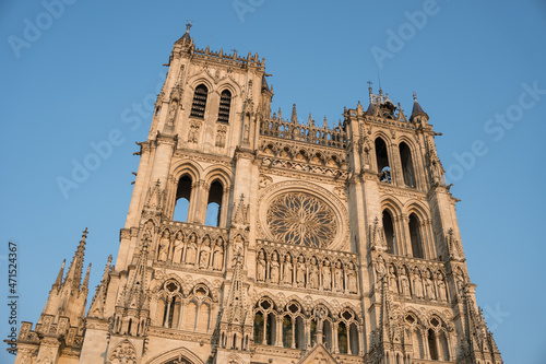 Cathedral of Amiens France at sunset photo