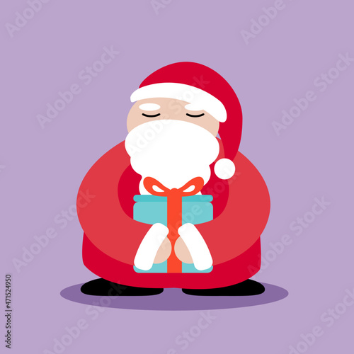 santa claus postcard with gifts