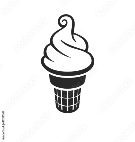 simple fun soft serve ice cream in waffle cone © Marty's Art