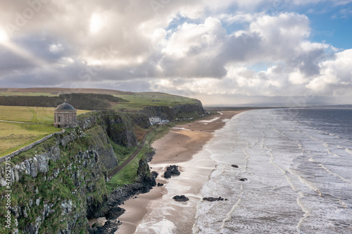 Aerial view Downhill beach in County Londonderry in Northern Ireland photo