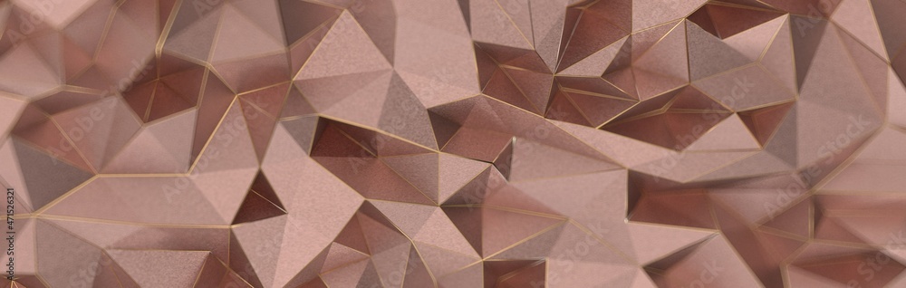 Gold Polygon Background 3D Rendering Gold Polygon Background 3D Rendering