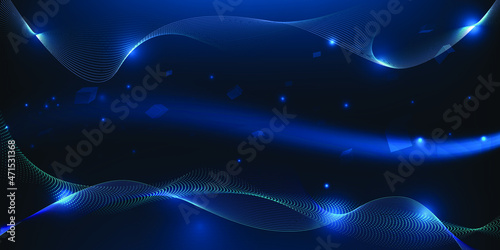 Vector illustration of digital technology futuristic design concept.Blue virtual reality theme.