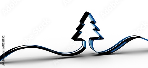 christmas card modern in 3d...
