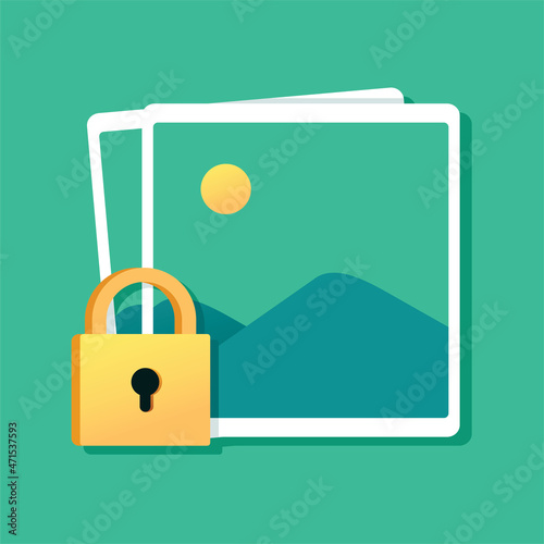 Image photo lock. Illustration vector