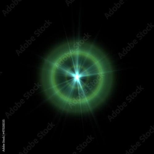 Realistic color camera lens flare light effects