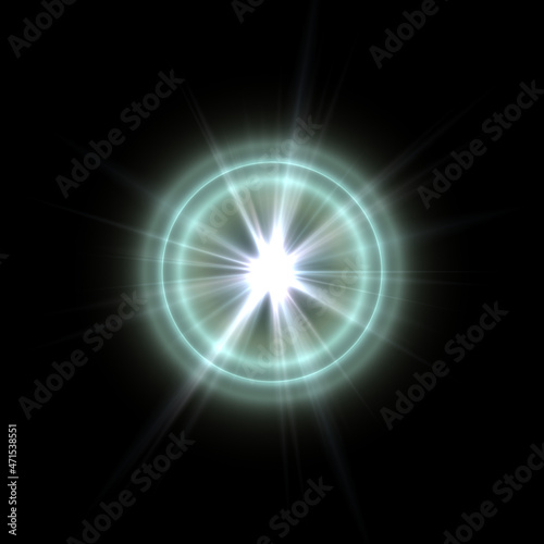 Realistic color camera lens flare light effects