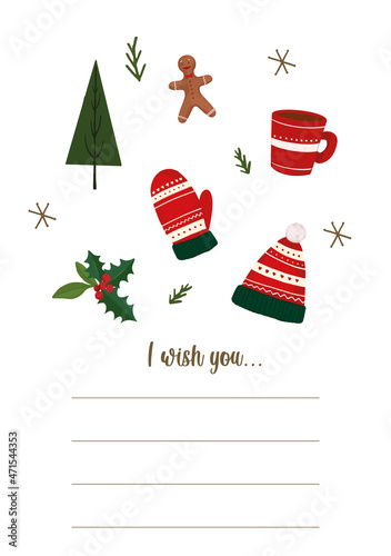 New Year Wish Cards Vector and Printable