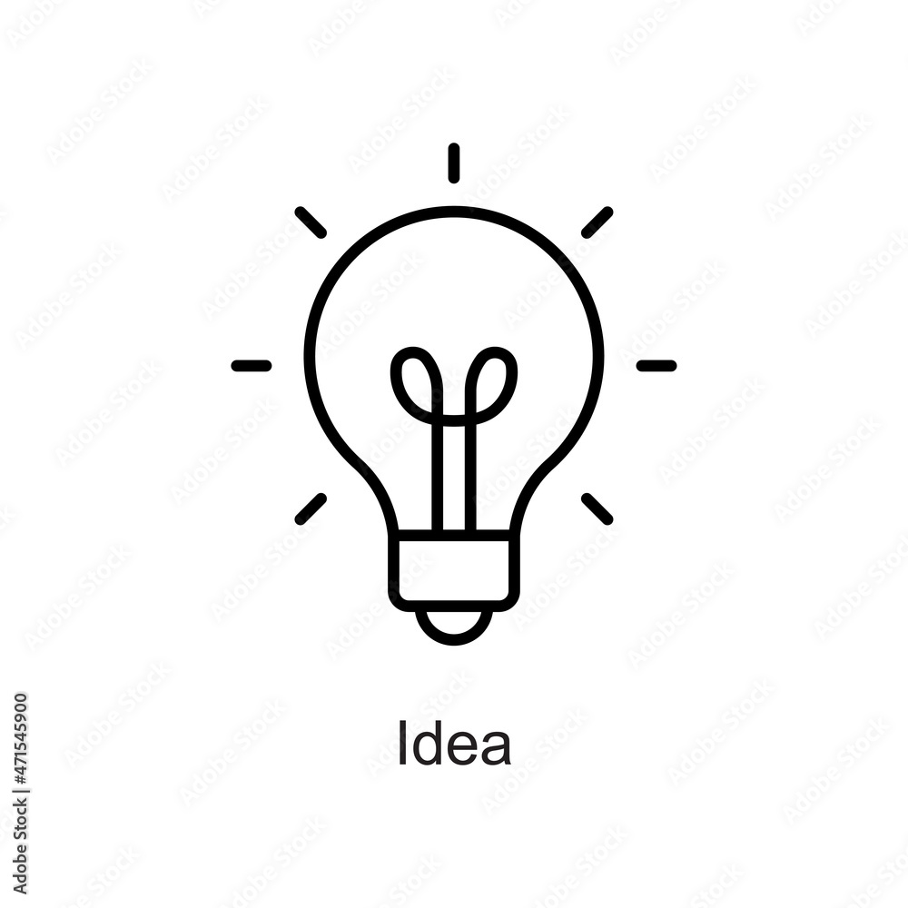 Idea vector outline Icon. Pixel Perfect. For Mobile and Web. stock illustration Idea vector outline Icon. Pixel Perfect. For Mobile and Web. stock illustration