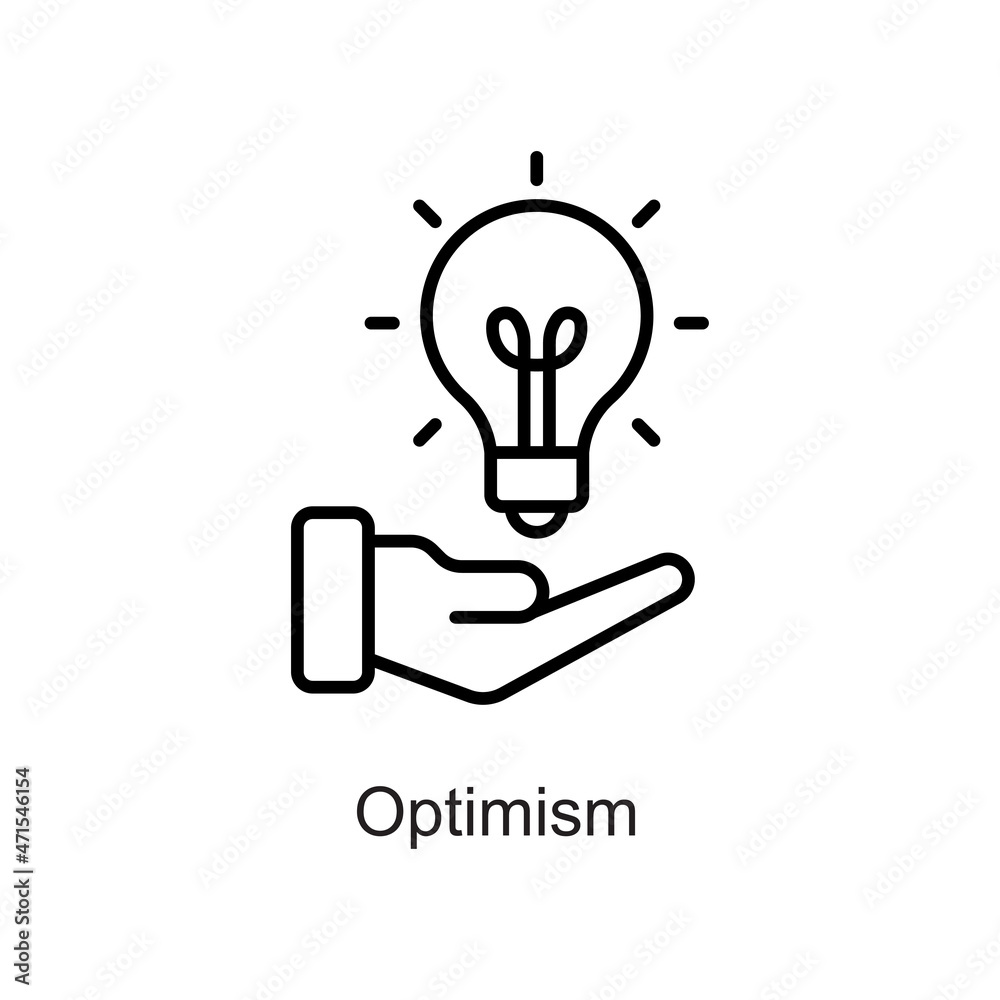 Optimism vector outline Icon. Pixel Perfect. For Mobile and Web. stock illustration Optimism vector outline Icon. Pixel Perfect. For Mobile and Web. stock illustration