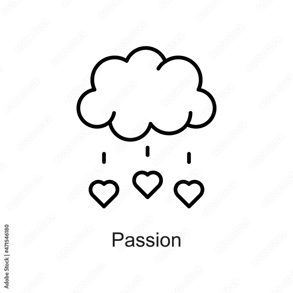 Passion vector outline Icon. Pixel Perfect. For Mobile and Web. stock illustration Passion vector outline Icon. Pixel Perfect. For Mobile and Web. stock illustration
