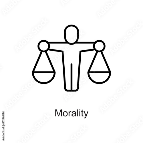 Morality vector outline Icon. Pixel Perfect. For Mobile and Web. stock illustration