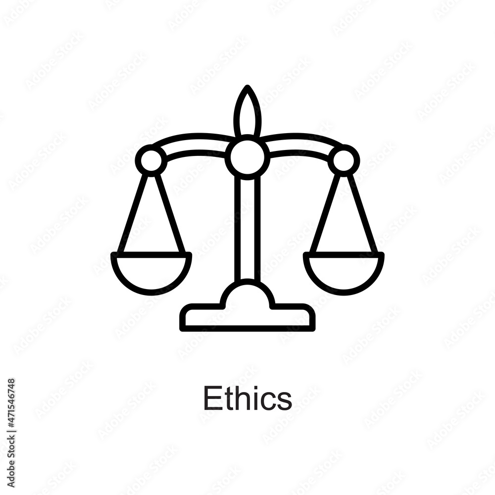 Ethics vector outline Icon. Pixel Perfect. For Mobile and Web. stock illustration