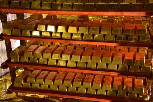 gold bars  in a historic mine  precious metal  mineral  Lower Silesia  Poland 