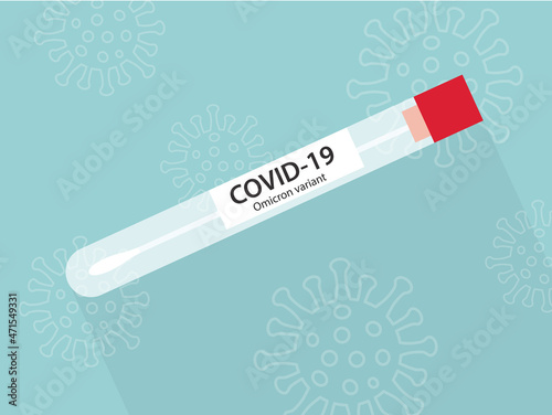 new Covid-19 Omicron variant swab test tube- vector illustration