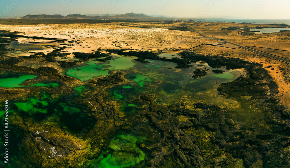 Natural volcanic rock pools El Cotillo Fuerteventura Spain