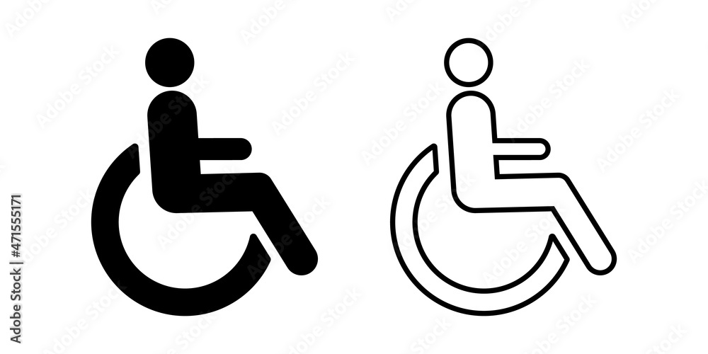Wheelchair icon symbol set simple design Stock Vector | Adobe Stock