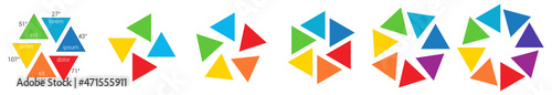 Free Download Triangles pointing inward arranged in circular shape - can be used as infographics element with four to eight parts - GFXLoad