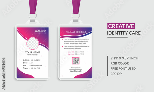 Office Employer Both Side Id Card Design For Your Company