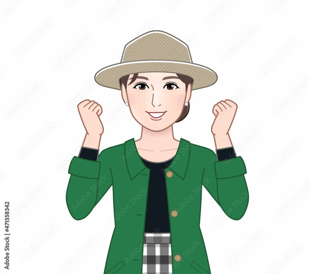 春コートの女性 春コートの女性