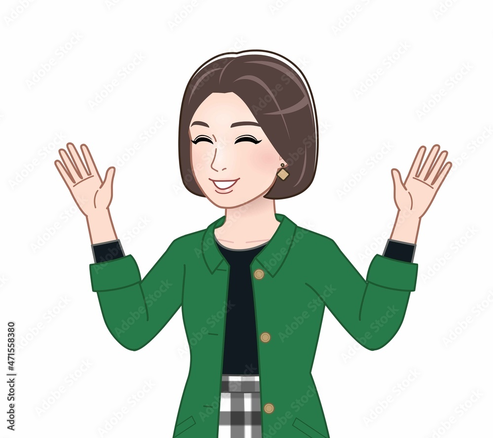 春コートの女性 春コートの女性