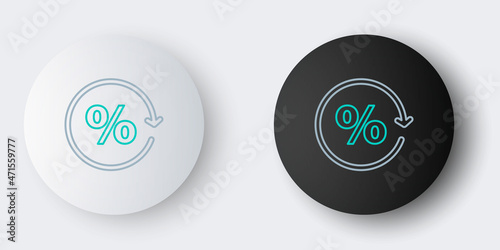 Line Discount percent tag icon isolated on grey background. Shopping tag sign. Special offer sign. Discount coupons symbol. Colorful outline concept. Vector