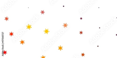 Light pink, yellow vector background with covid-19 symbols.