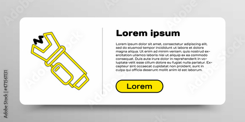 Line Police electric shocker icon isolated on white background. Shocker for protection. Taser is an electric weapon. Colorful outline concept. Vector