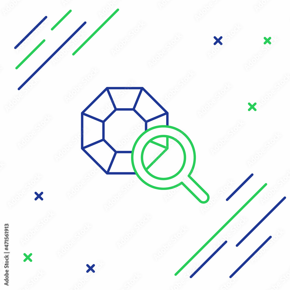 Line Gem stone icon isolated on white background. Jewelry symbol. Diamond. Colorful outline concept. Vector Line Gem stone icon isolated on white background. Jewelry symbol. Diamond. Colorful outline concept. Vector