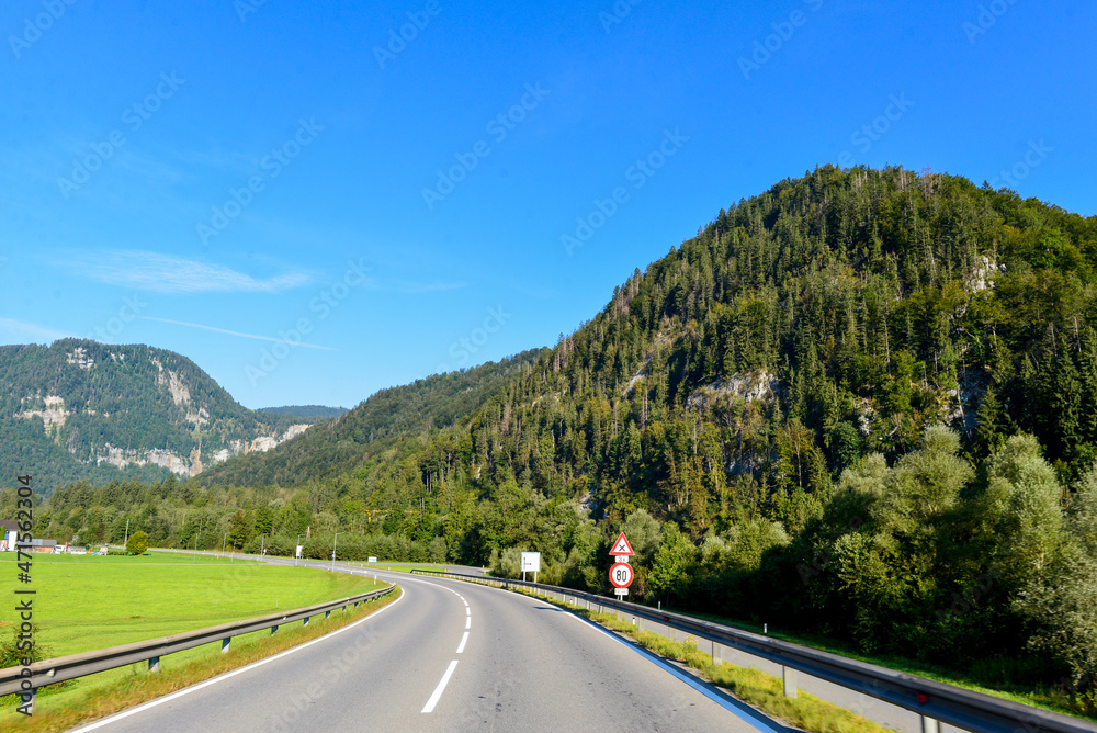 Bregenzerwaldstraße (L 200) bei Mellau im Vorarlberg Bregenzerwaldstraße (L 200) bei Mellau im Vorarlberg