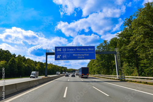 A3 Richtung Würzburg Richtung Frankfurt, Ausfahrt Würzburg/Kist, Dreieck Würzburg West - Bayern