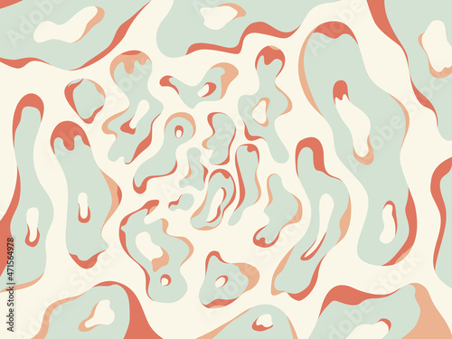 Illustration of an background with pastel colored organic shapes.