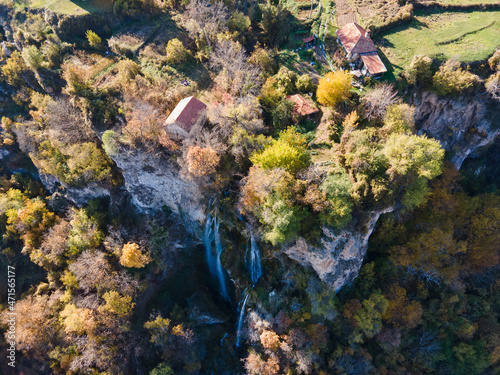 Aerial view of Polska Skakavitsa waterfall, Bulgaria