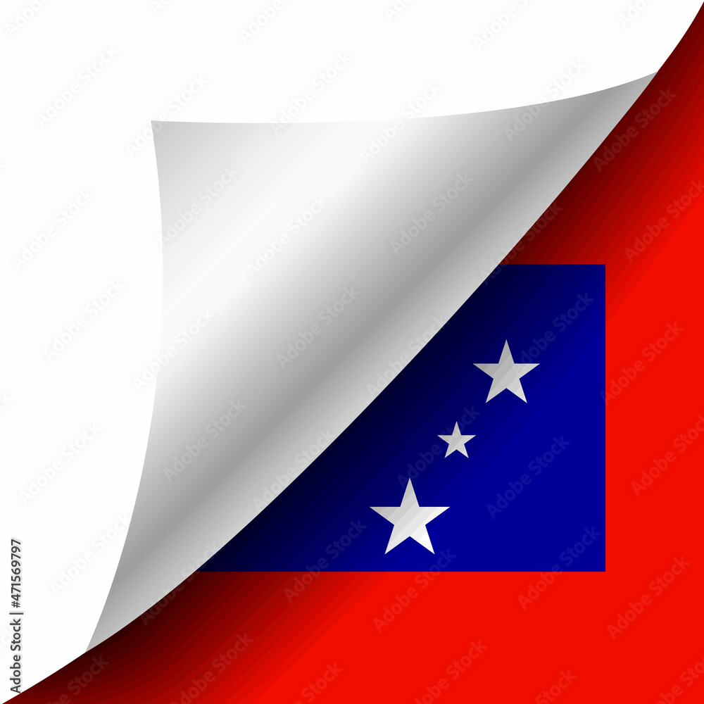 Hidden Samoa flag with curled corner Hidden Samoa flag with curled corner