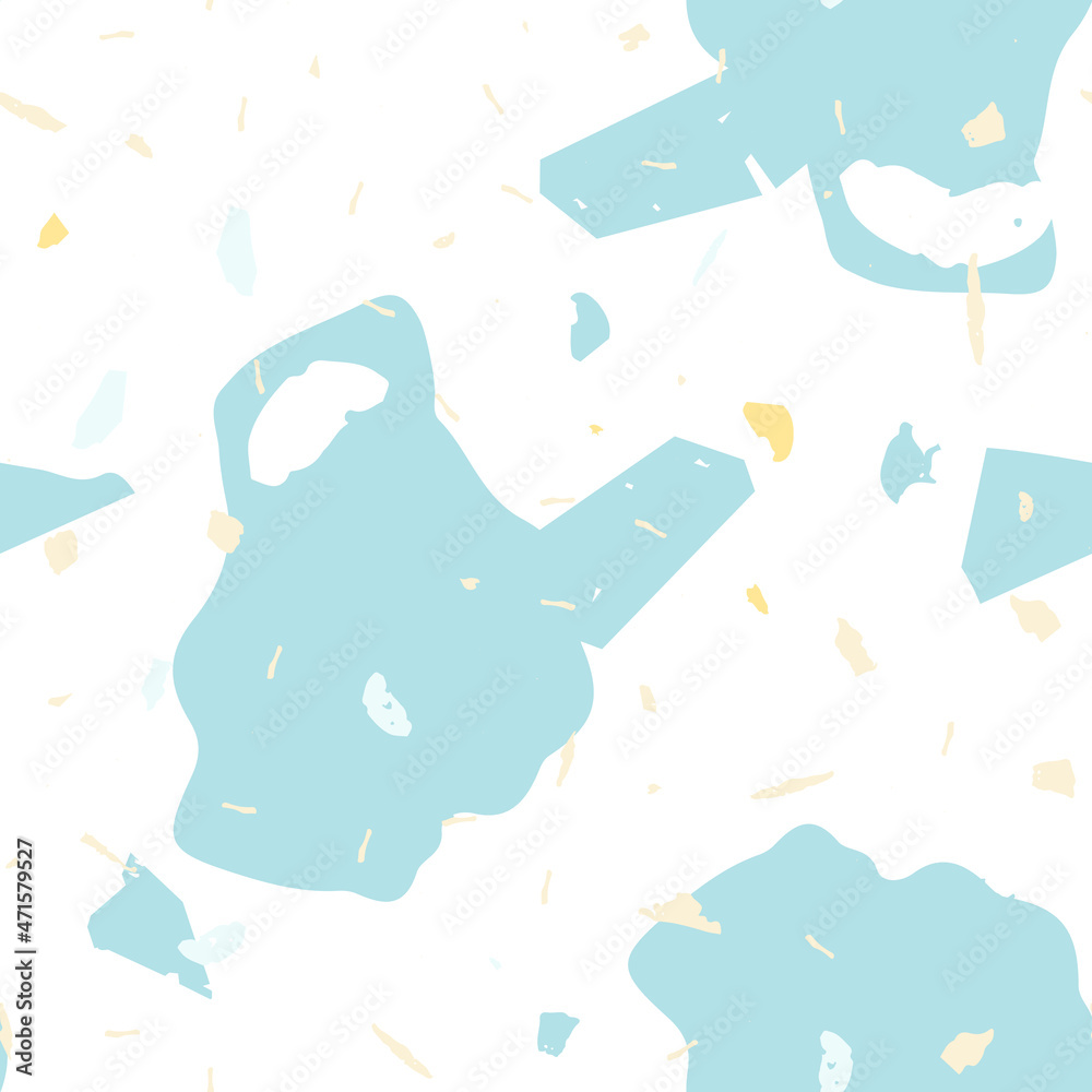 Obraz premium Terrazzo seamless pattern. Blue classic flooring