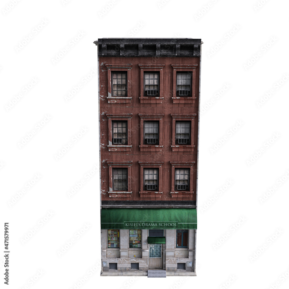 City Building Exterior Architecture, 3d rendering, 3D illustration